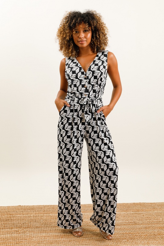 Combinaisons Femme Noir lonkel COMBINAISON BLACKWHITE NEW 2025 Efashion Paris
