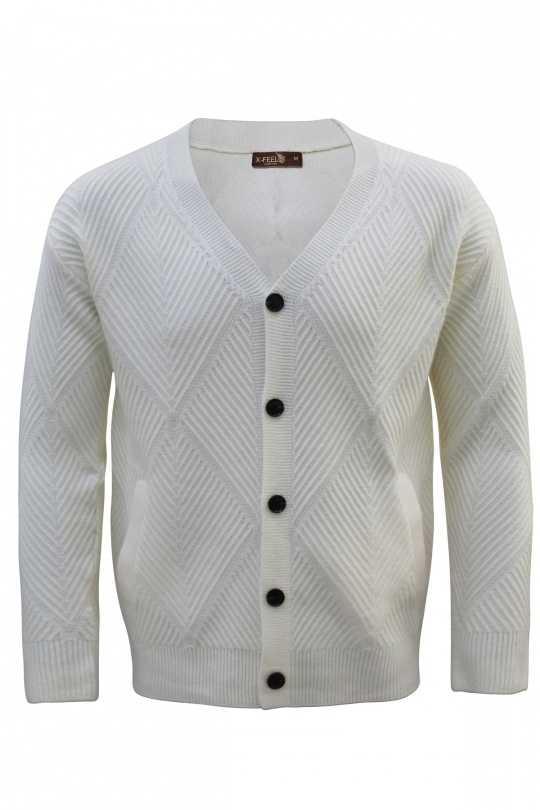 Cardigans Hombre White MENTEX HOMME 6653-W Efashion Paris