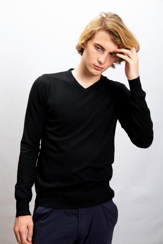 Pulls Homme Noir MENTEX HOMME W1-1722-1 Efashion Paris