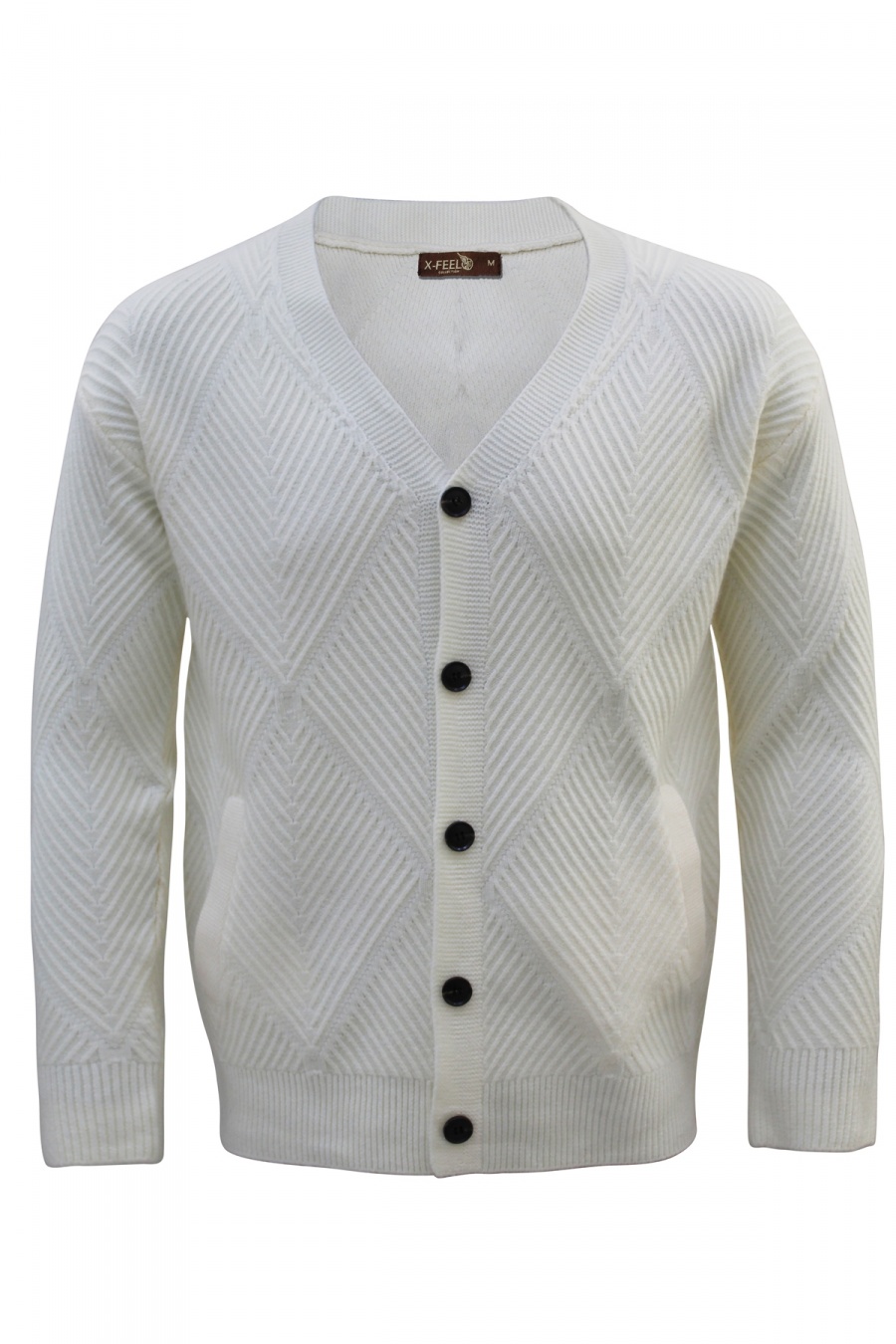 Cardigans Hombre White MENTEX HOMME 6653-W #c Efashion Paris