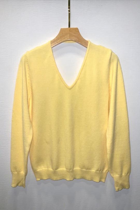 Pulls Femme Jaune VERSION FEMININ 9080 Efashion Paris