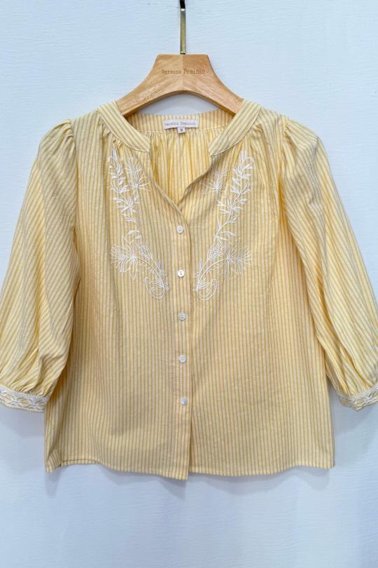 Chemises Femme Jaune VERSION FEMININ F031 Efashion Paris