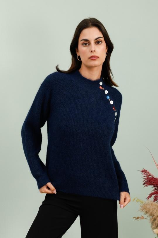 Pulls Femme Bleu marine VERSION FEMININ 18339 Efashion Paris