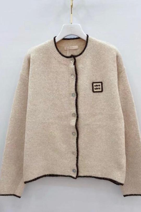 Cardigan Donna Beige VERSION FEMININ 2136 Efashion Paris