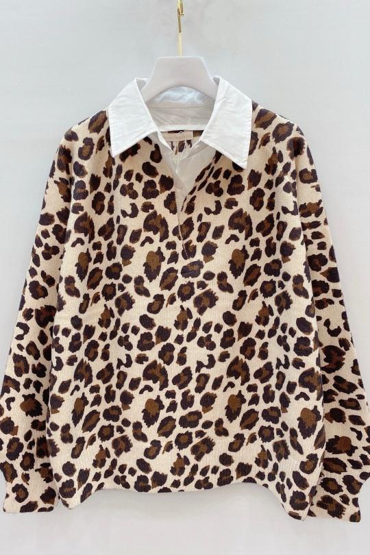 Maglioni Donna Leopard VERSION FEMININ A2172 Efashion Paris