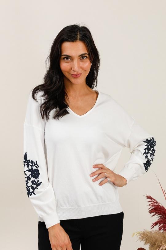 Jumpers Women Cream VERSION FEMININ 9125 Efashion Paris