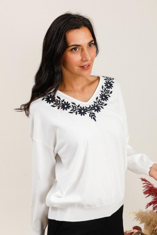 Jumpers Women Cream VERSION FEMININ 9117 Efashion Paris