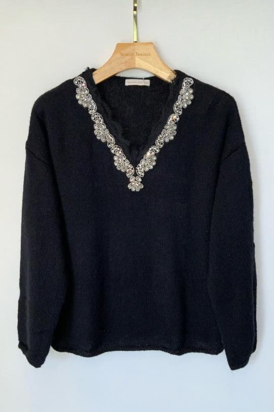 Jumpers Women Black VERSION FEMININ 38002 Efashion Paris