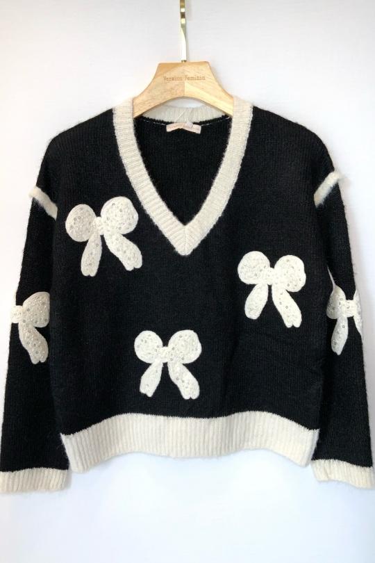 Jumpers Women Black VERSION FEMININ A2048 Efashion Paris