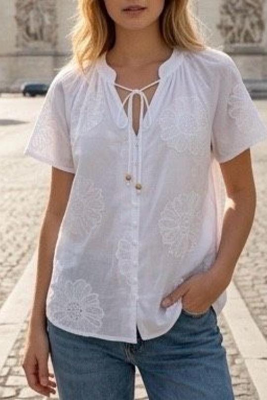 Tops Femme Blanc VERSION FEMININ 6358 Efashion Paris