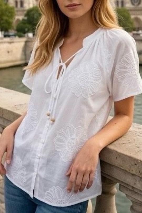 Tops Femme Blanc VERSION FEMININ 6358 Efashion Paris