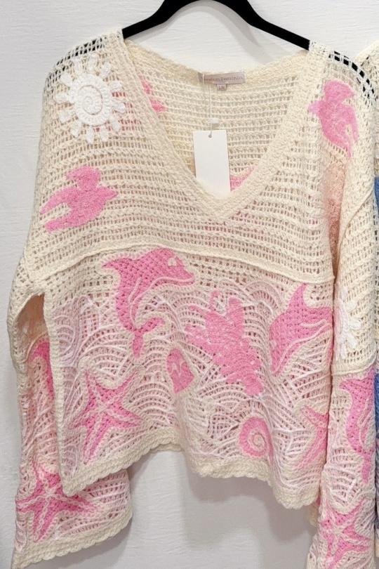 Tops Femme Rose VERSION FEMININ 3308 Efashion Paris