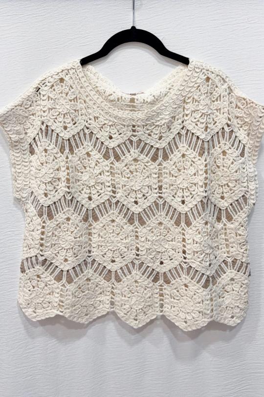 Tops Mujer Beige/Blue VERSION FEMININ 3335 Efashion Paris