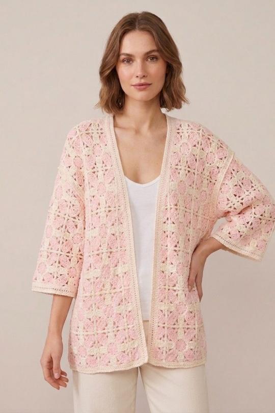 Gilets Femme Rose VERSION FEMININ 3313 Efashion Paris