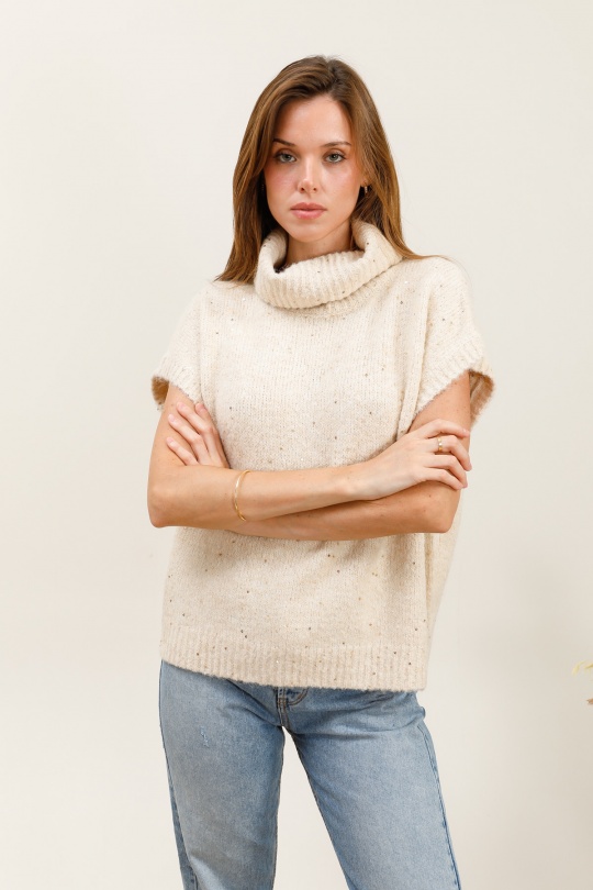 Pulls Femme Beige Ki & Love  QS6016 Efashion Paris