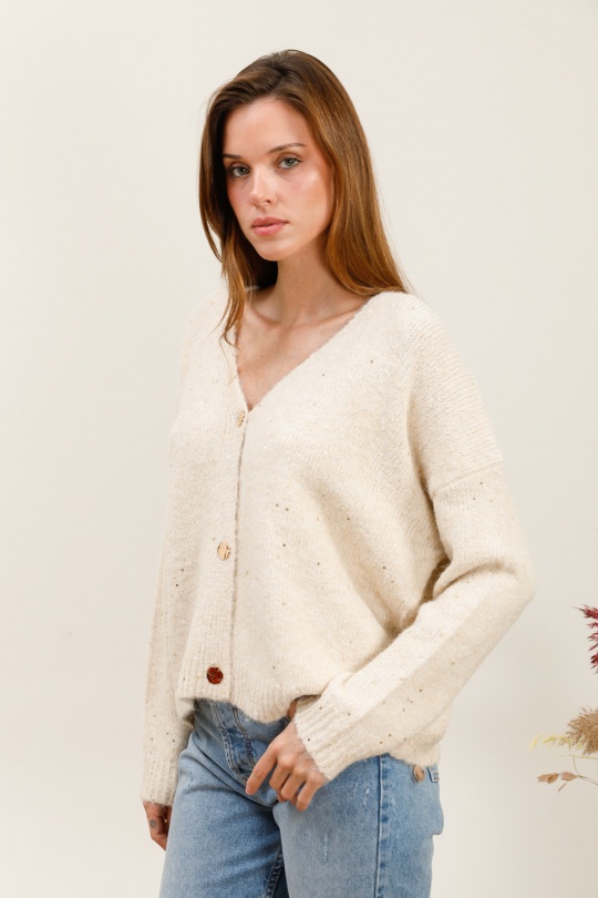 Gilets Femme Beige Ki & Love  QS6017 Efashion Paris