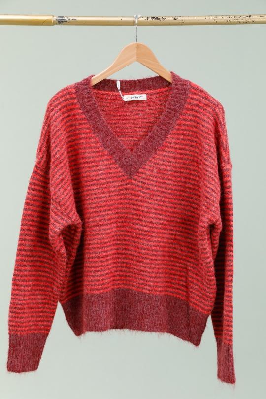 Pulls Femme Rouge Ki & Love  AS8002 Efashion Paris