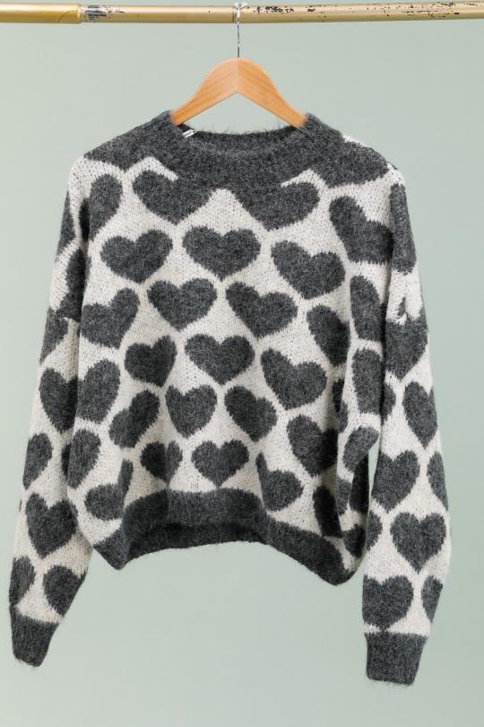 Pulls Femme Gris foncé Ki & Love  AS8006 Efashion Paris