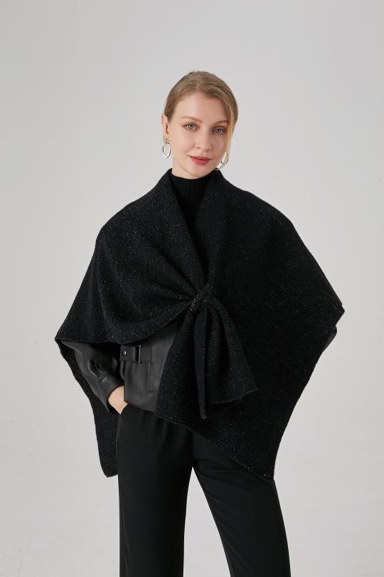 Capes et ponchos Femme Noir Ki & Love  F-40727 Efashion Paris