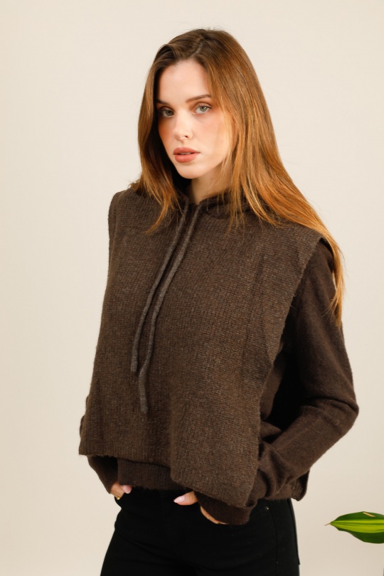 Capes et ponchos Femme Marron Ki & Love  H-29385 Efashion Paris