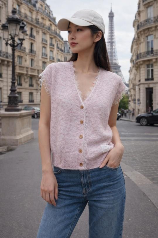 Gilets Femme Beige Ki & Love  AS8028 Efashion Paris