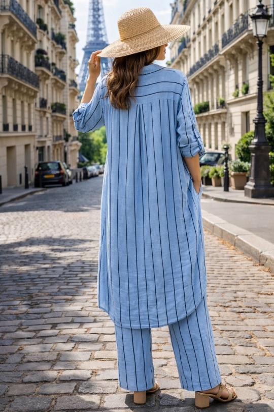 Robes mi-longues Femme Bleu clair Ki & Love  SJ4580 Efashion Paris