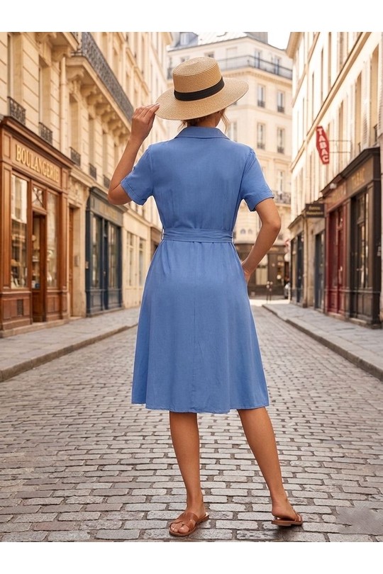 Robes mi-longues Femme Bleu jean Ki & Love  KL295 Efashion Paris