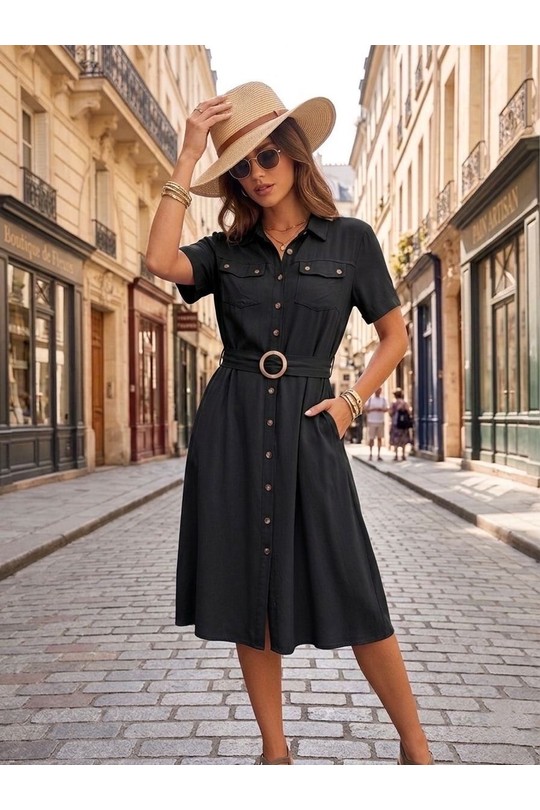 Robes mi-longues Femme Bleu jean Ki & Love  KL295 Efashion Paris