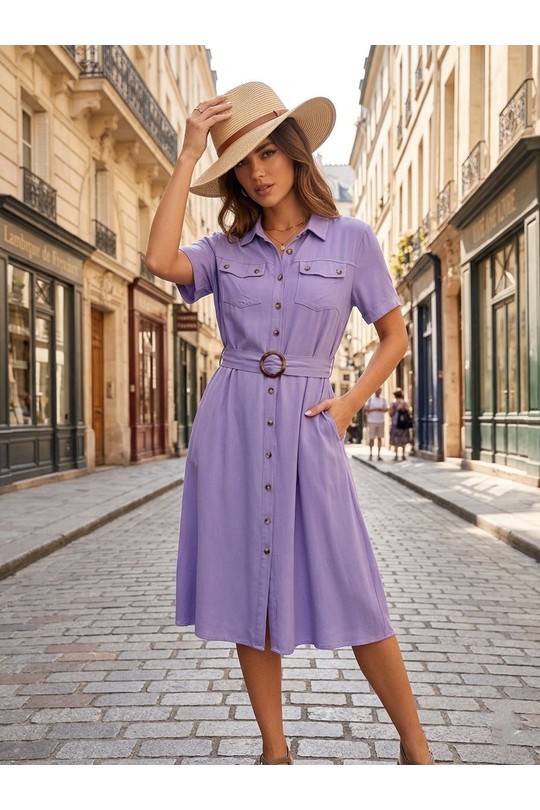 Robes mi-longues Femme Bleu jean Ki & Love  KL295 Efashion Paris