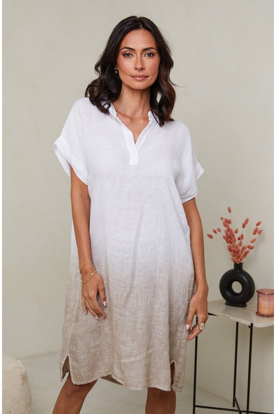 Robes mi-longues Femme Beige Ki & Love  GL00520 Efashion Paris