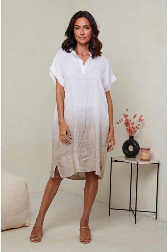 Robes mi-longues Femme Beige Ki & Love  GL00520 Efashion Paris