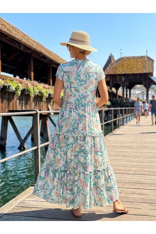 Robes longues Femme Vert Ki & Love  KL310-2# Efashion Paris