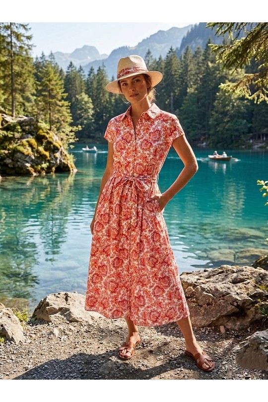 Robes longues Femme Rouge Ki & Love  KL192D-65# Efashion Paris