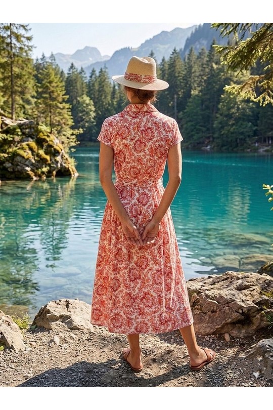 Robes longues Femme Rouge Ki & Love  KL192D-65# Efashion Paris