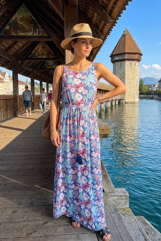Robes longues Femme Bleu royal Ki & Love  KL110-306# Efashion Paris