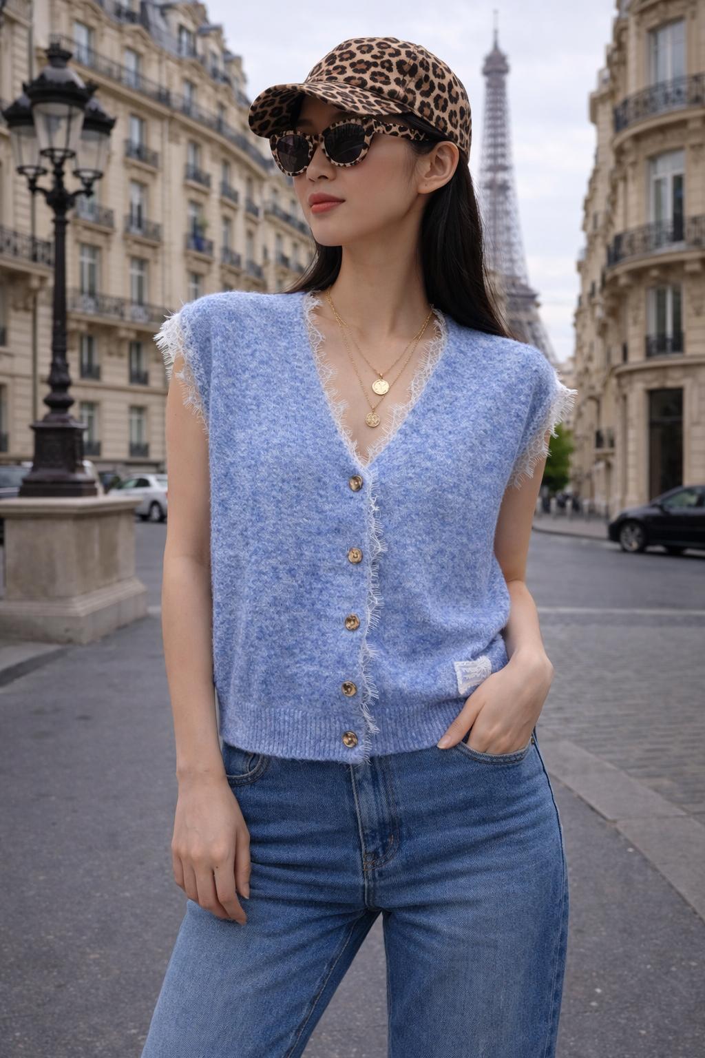 Gilets Femme Beige Ki & Love  AS8028 #c Efashion Paris