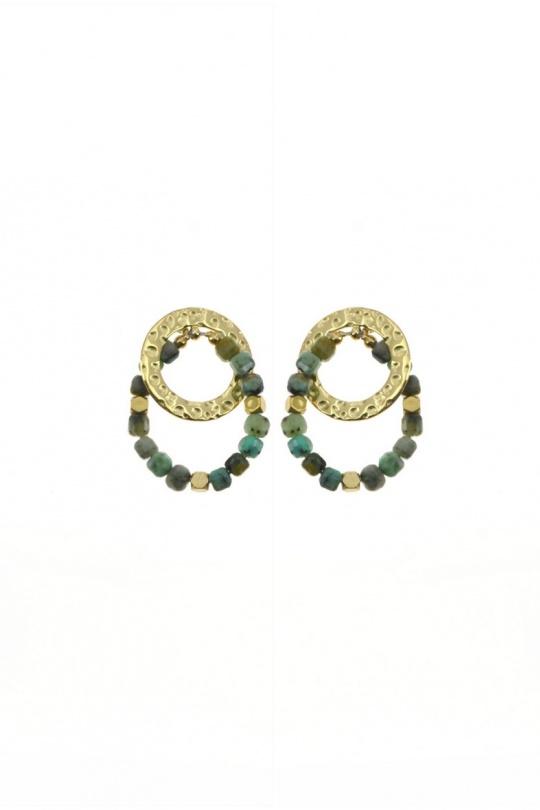 Pendientes Complementos Green LILY CONTI A0555E-BOUCLES DOREILLES-ACIER INOXYDABLE Efashion Paris