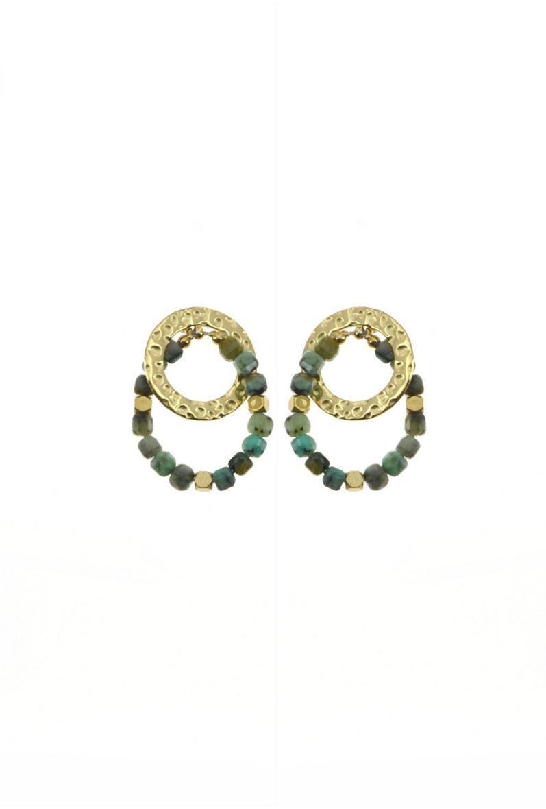 Pendientes Complementos Green LILY CONTI A0555E-BOUCLES DOREILLES-ACIER INOXYDABLE #c Efashion Paris