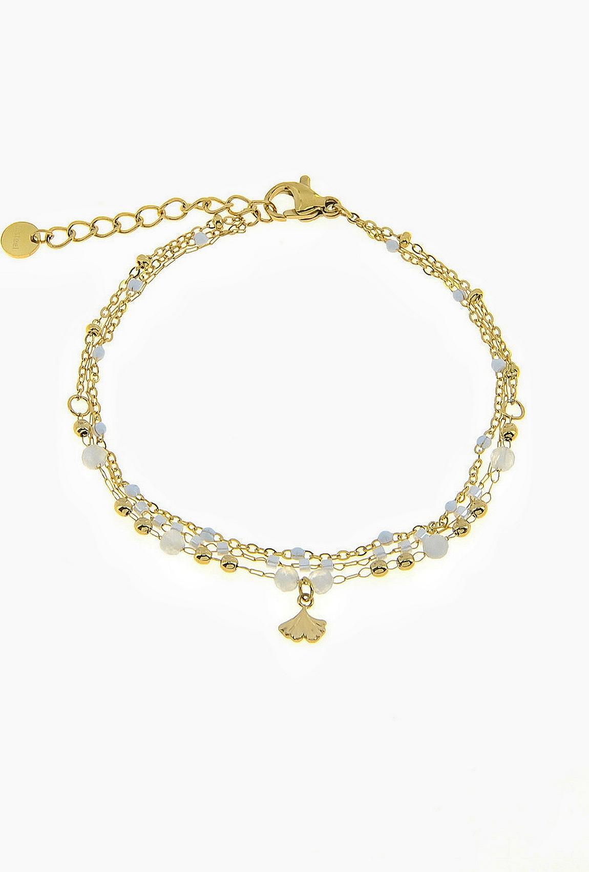 Bracelets Accessoires Blanc LILY CONTI A0672B-BRACELET 3 RANG EN ACIER INOXYDABLE, PIERRES NATURELLES, ÉMAIL #c Efashion Paris