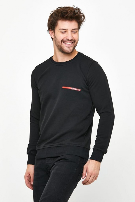 Pulls Homme Noir VENTIUNO SWEAT ICON MILANO CODE 647  Efashion Paris