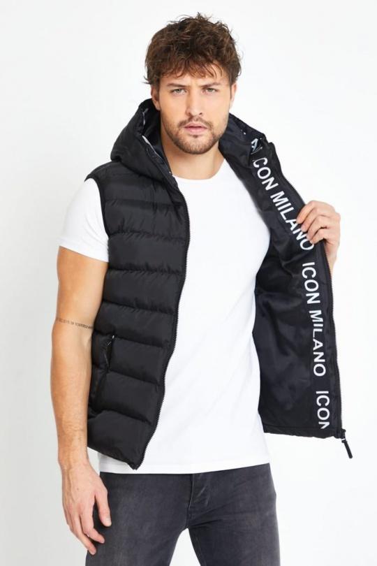 Chaquetas de plumón Hombre Black VENTIUNO DOUDOUNE ICONE GILET CODE 6001 Efashion Paris