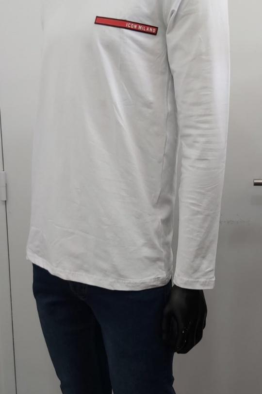 T-shirts Homme Blanc VENTIUNO T -SHIRT ICON MILANO LONGUES MANCHES CODE 720  Efashion Paris