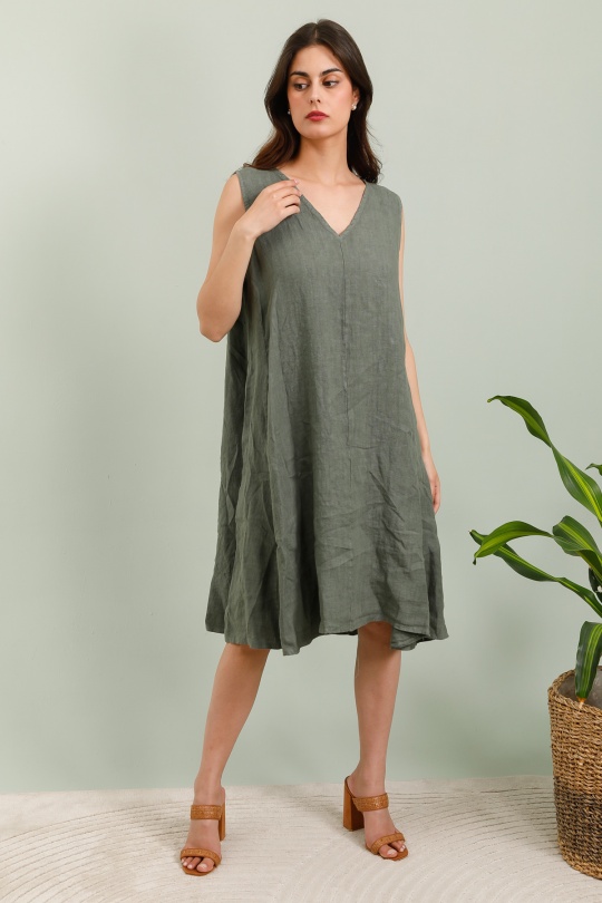 Abiti al polpaccio Donna Khaki LA MAISON DES FIBRES NATURELLES 26253 Efashion Paris