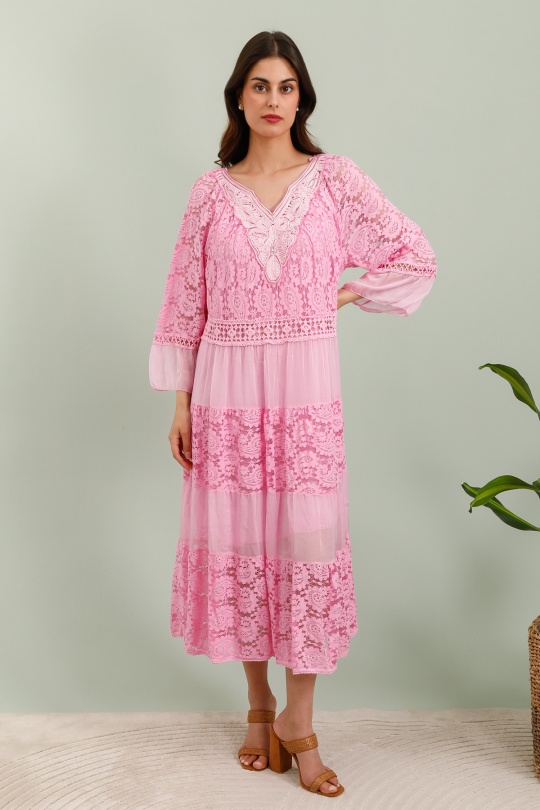 Abiti maxi Donna Candy pink LA MAISON DES FIBRES NATURELLES 2540 Efashion Paris