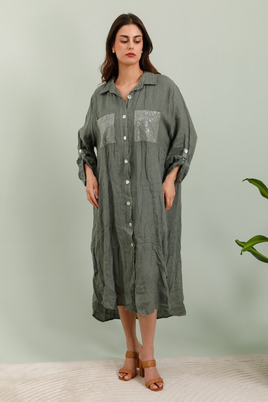 Abiti maxi Donna Khaki LA MAISON DES FIBRES NATURELLES 20335 Efashion Paris