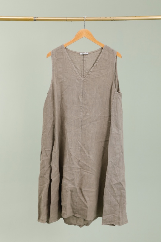 Midi dresses Women Taupe LA MAISON DES FIBRES NATURELLES 26253 Efashion Paris