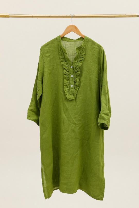 Robes mi-longues Femme Vert Olive LA MAISON DES FIBRES NATURELLES 20222 Efashion Paris