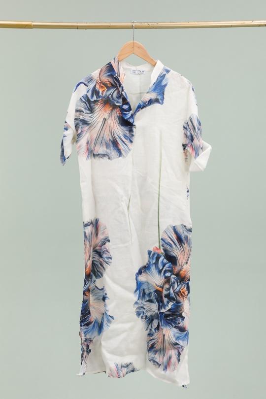 Robes longues Femme Royal/Bleu LA MAISON DES FIBRES NATURELLES 2934FLEUR Efashion Paris