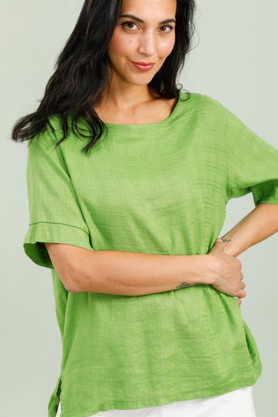 T-shirts Femme Vert pomme LA MAISON DES FIBRES NATURELLES 859078 Efashion Paris