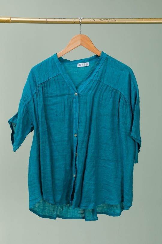Chemises Femme Bleu canard LA MAISON DES FIBRES NATURELLES 8008 Efashion Paris